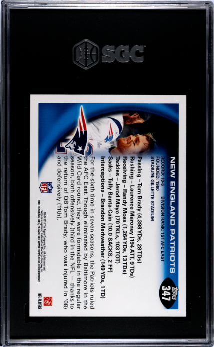 2010 Topps #347 New England Patriots SGC 5 New England Patriots