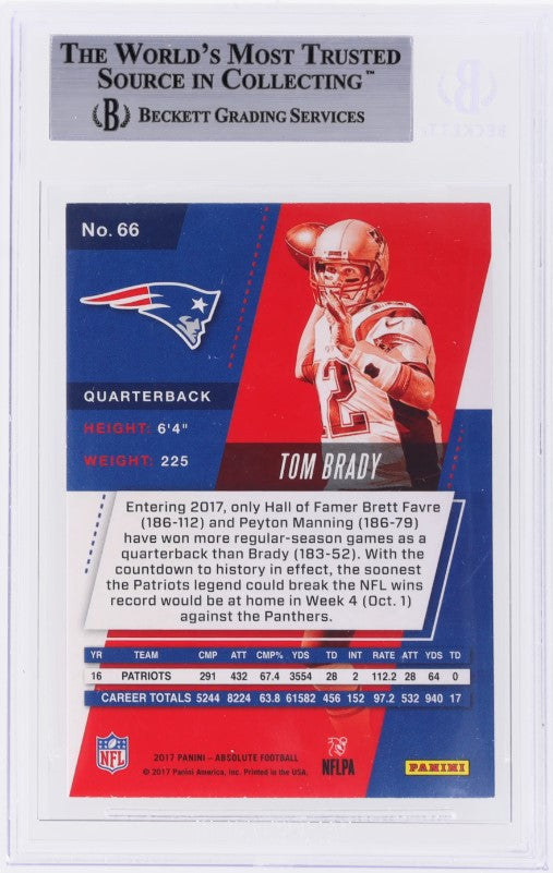2017 Panini Absolute #66 Tom Brady BGS 8.5 Patriots