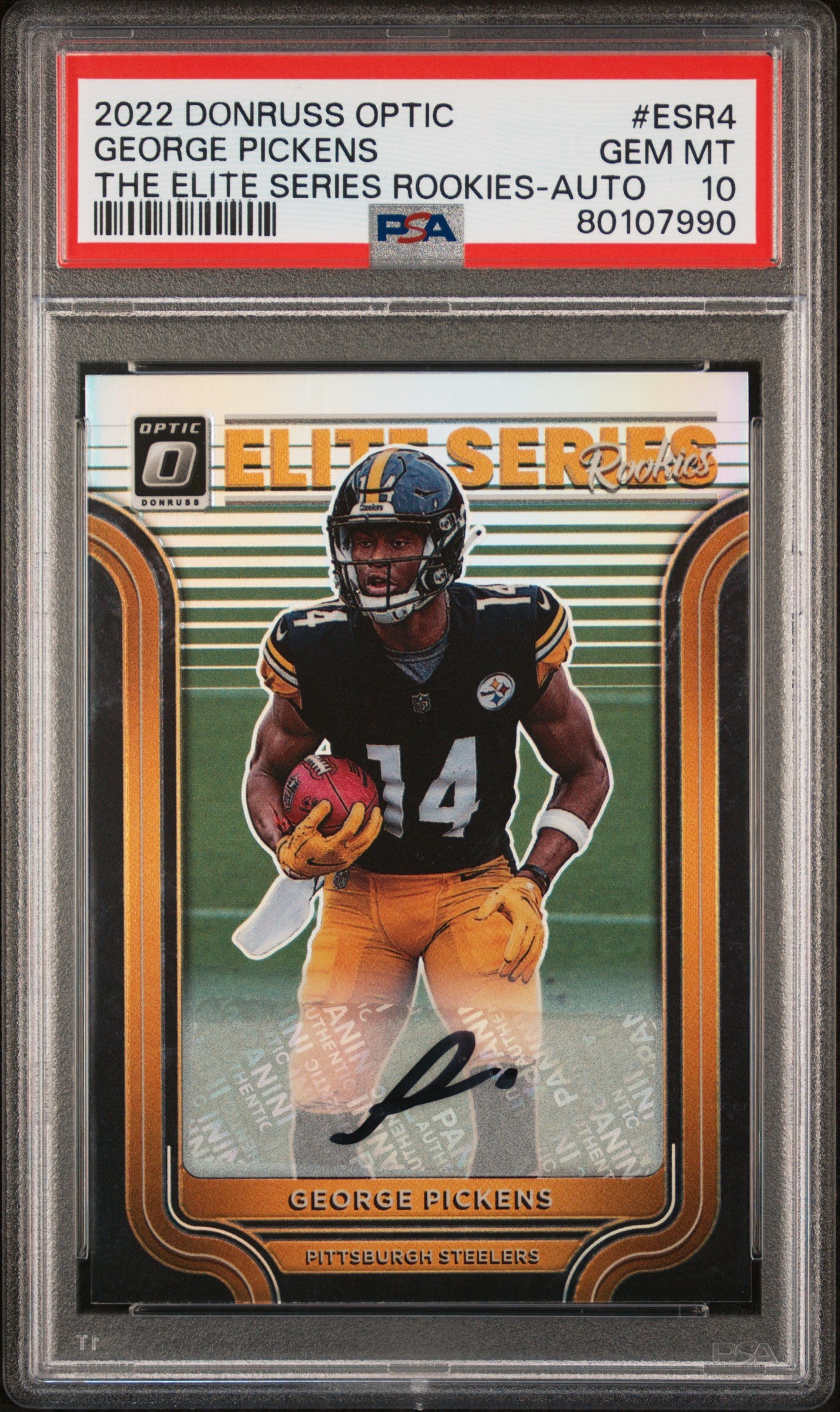 2022 Donruss Optic #ESR4 George Pickens /99 Elite Series RC Auto PSA 10
