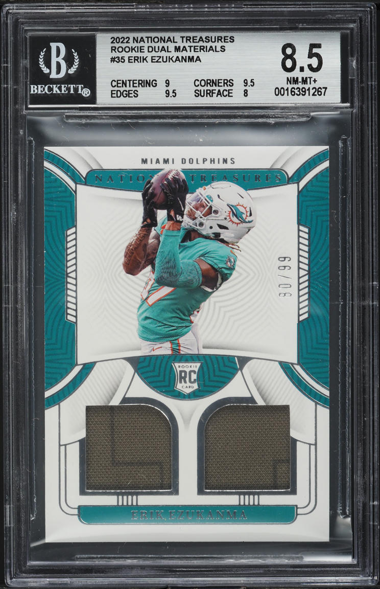 2022 National Treasures #RDM-EEZ Erik Ezukanma Rookie Dual Materials BGS 8.5 /99