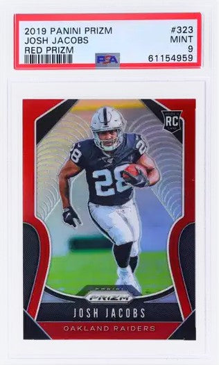 2019 Panini Prizm #323 Josh Jacobs Red PSA 9 RC Rookie Raiders