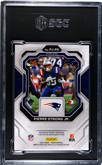 2022 Panini Prizm #PJ-PS Pierre Strong Jr. Premier Jerseys SGC 8.5 RC Patriots