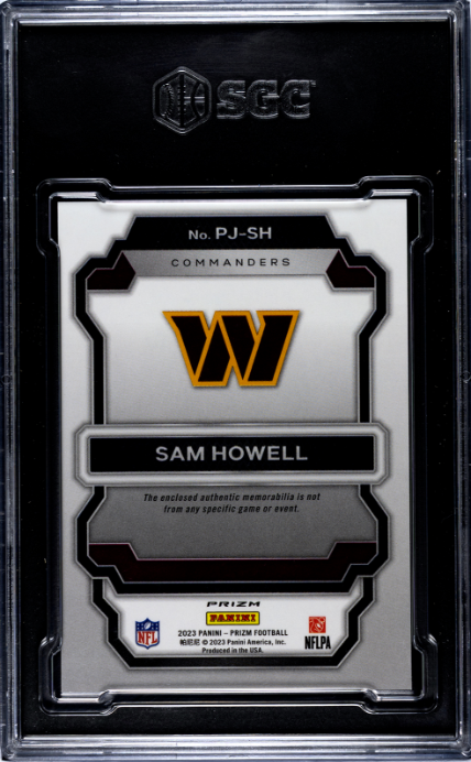 2023 Panini Prizm #PJ-SH Sam Howell Premier Jerseys SGC 9 RC Rookie