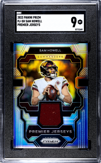 2023 Panini Prizm #PJ-SH Sam Howell Premier Jerseys SGC 9 RC Rookie