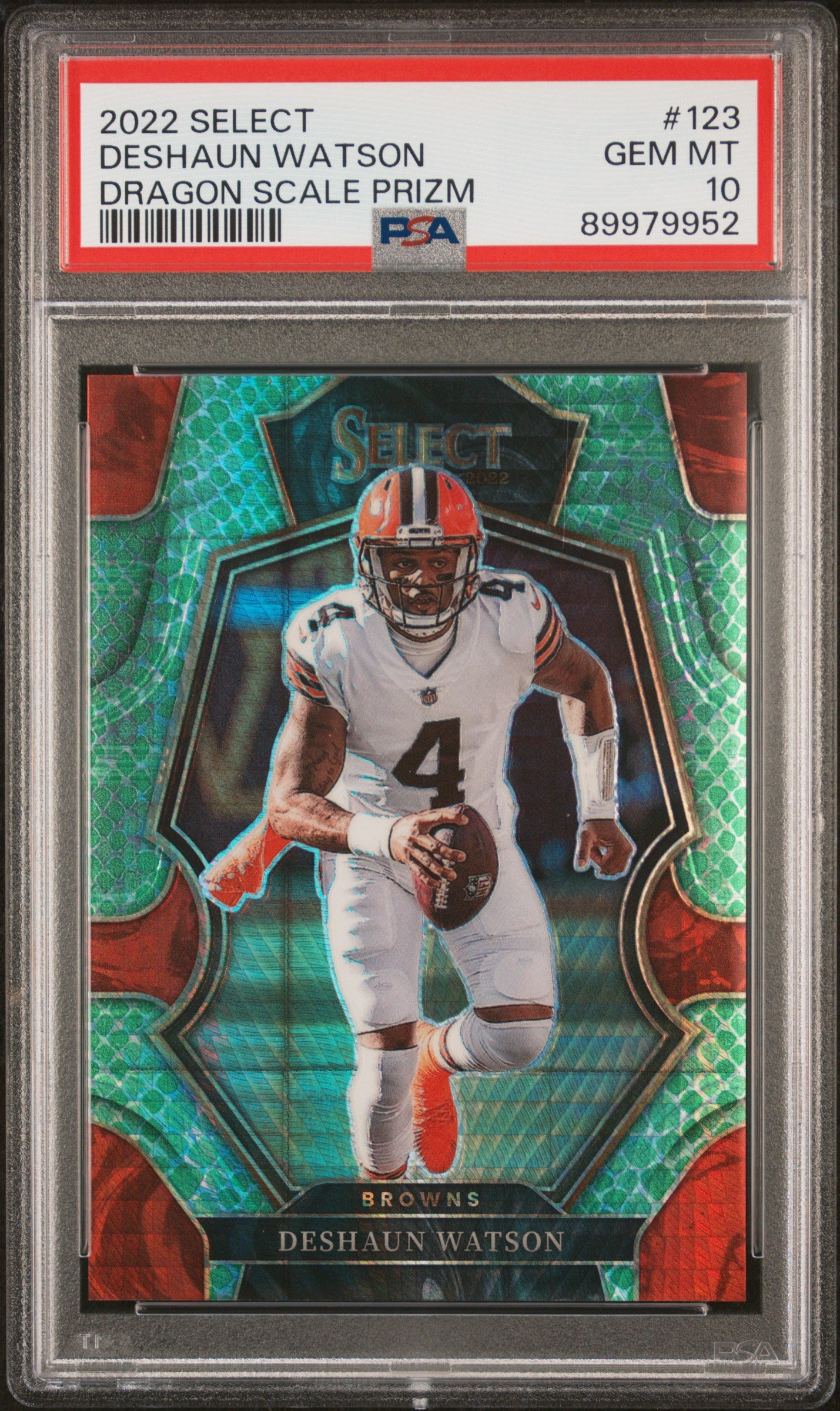 2022 Panini Select #123 Deshaun Watson Dragon Scale Prizm PSA 10 #/89