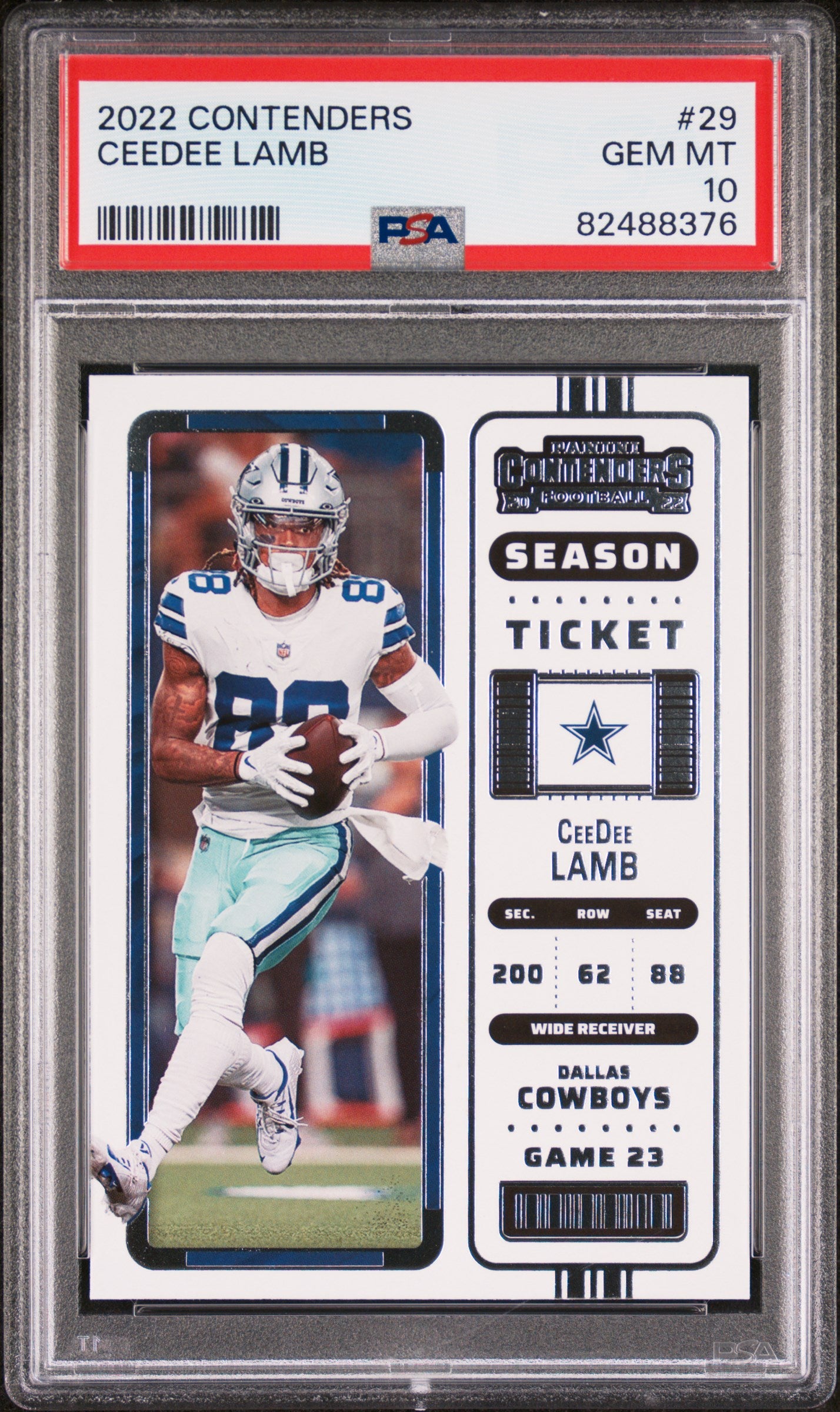 2022 Panini Contenders #29 CeeDee Lamb PSA 10 Dallas Cowboys