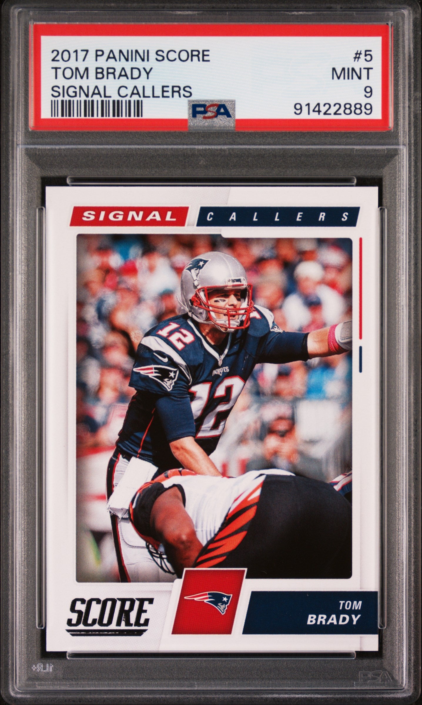 2017 Score #5 Tom Brady Signal Callers PSA 9 New England Patriots