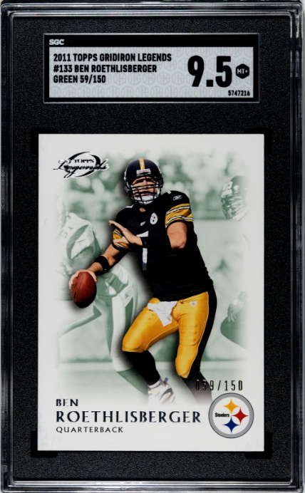 2011 Topps Gridiron Legends #133 Ben Roethlisberger Green SGC 9.5 #/150