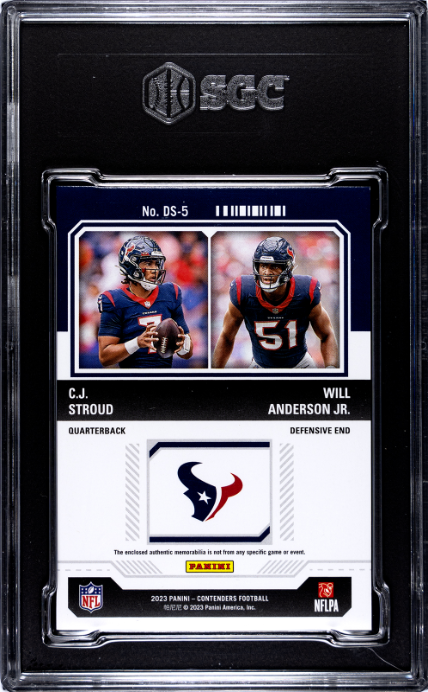 2023 Contenders #DS-5 C.J. Stroud / Will Anderson Jr. RC Dual Swatches SGC 8.5