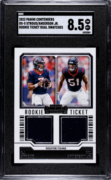 2023 Contenders #DS-5 C.J. Stroud / Will Anderson Jr. RC Dual Swatches SGC 8.5