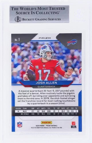 2020 Panini Prizm #1 Josh Allen Prizm Blue Wave BGS 9 #/199