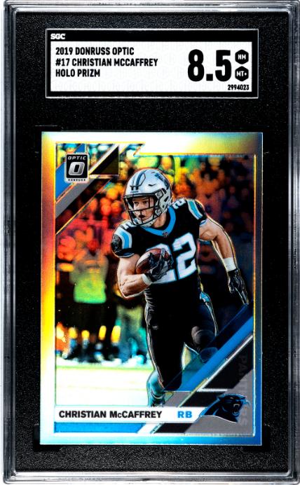 2019 Donruss Optic #17 Christian McCaffrey Holo SGC 8.5 Panthers