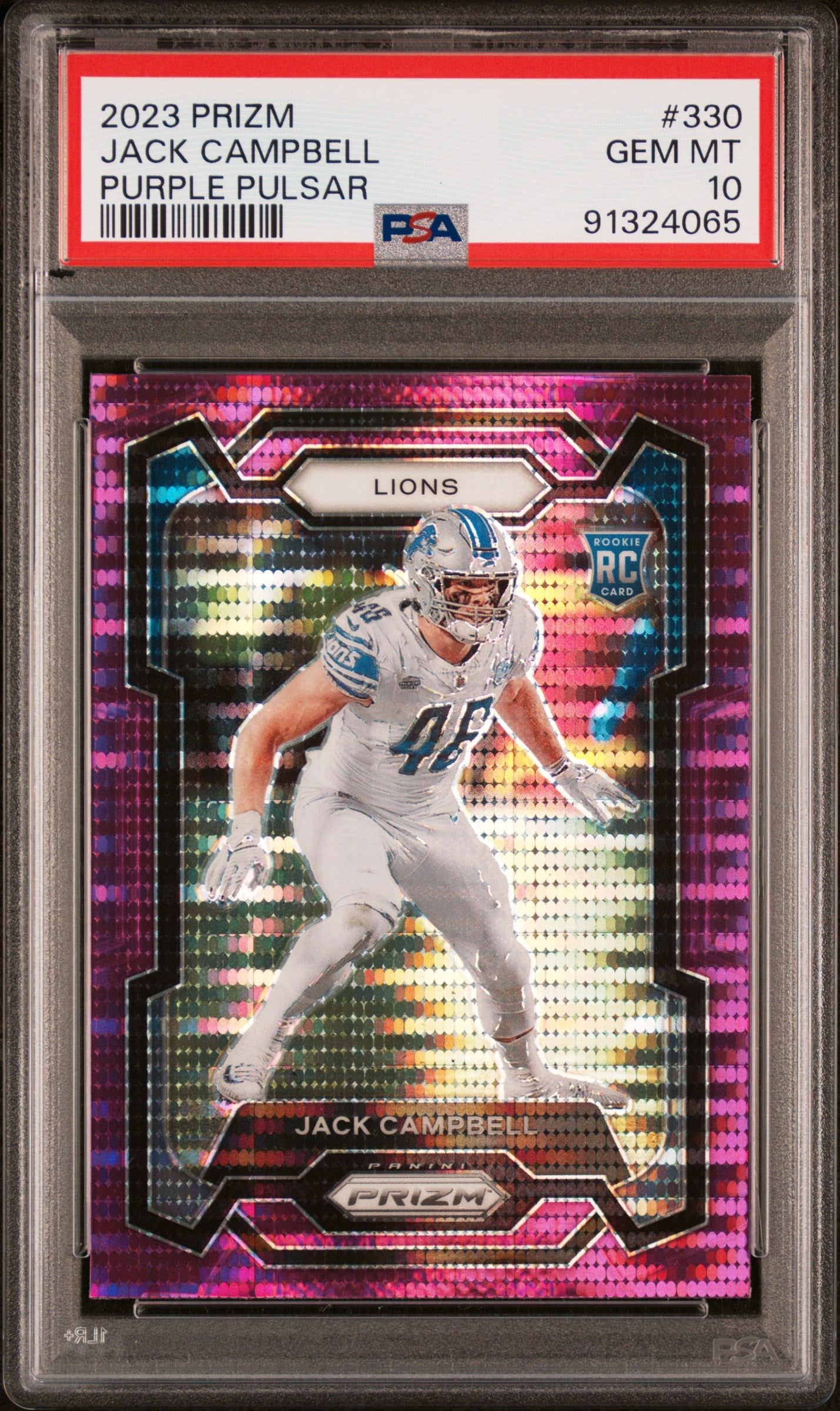2023 Panini Prizm #330 Jack Campbell Purple Pulsar PSA 10 RC Rookie