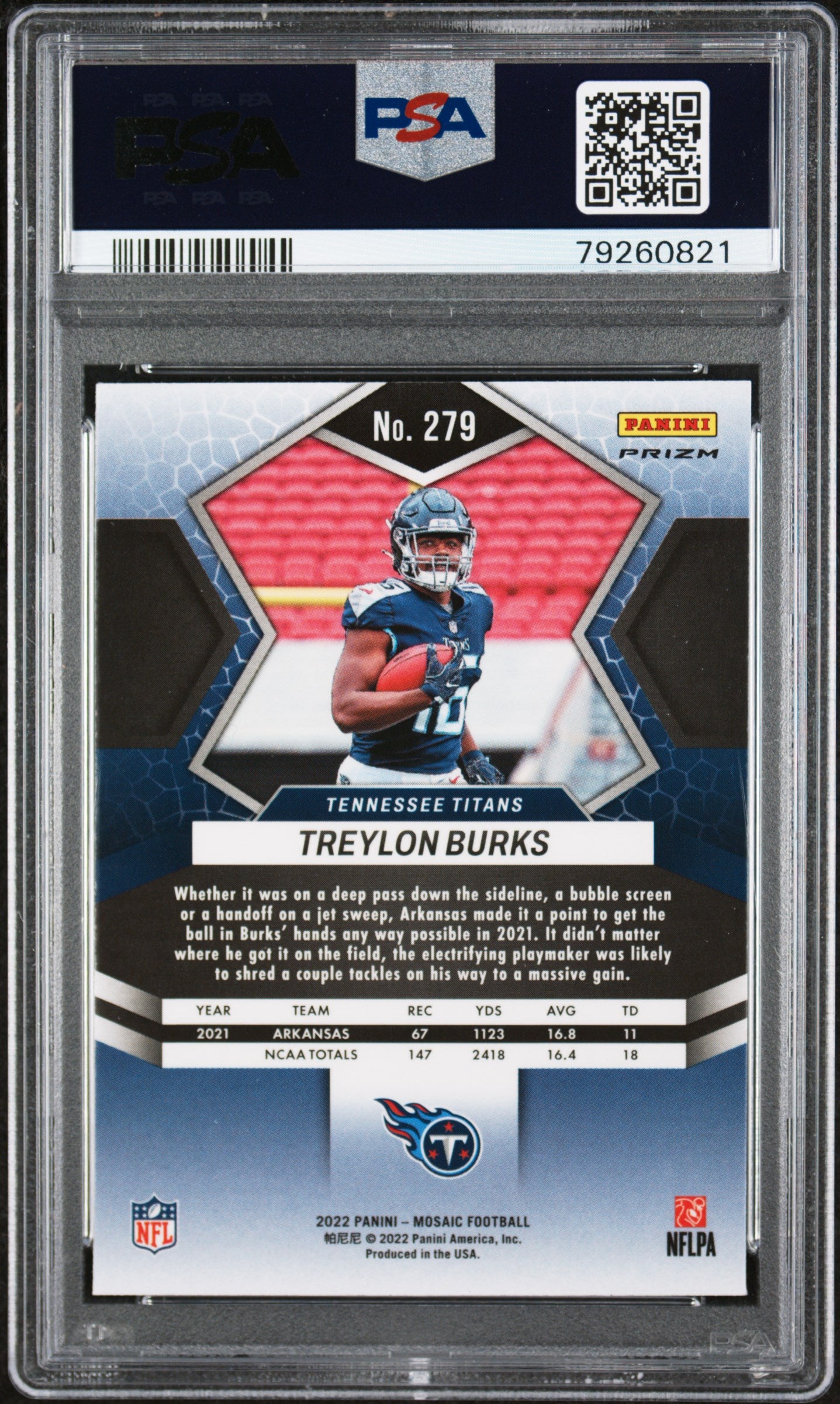 2022 Panini Mosaic #279 Treylon Burks Mosaic Green PSA 10