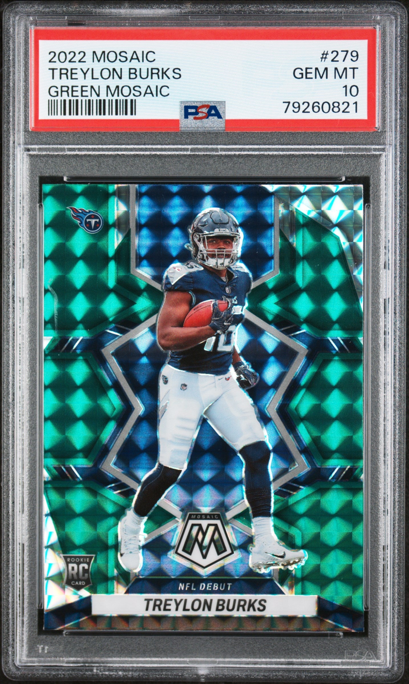 2022 Panini Mosaic #279 Treylon Burks Mosaic Green PSA 10