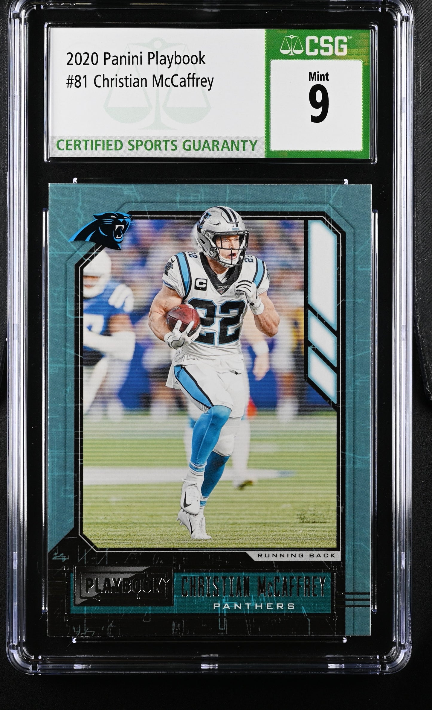 2020 Panini Playbook #81 Christian McCaffrey CGC 9 Panthers