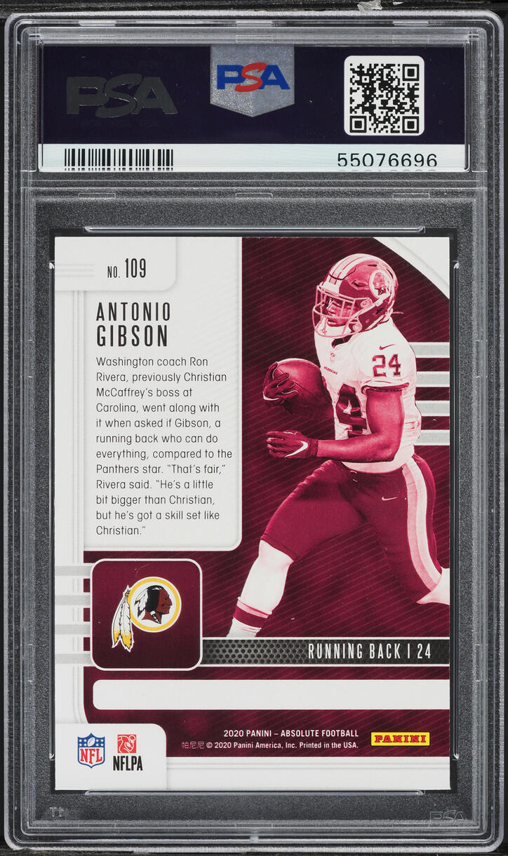 2020 Panini Absolute #109 Antonio Gibson RC PSA 10 Commanders