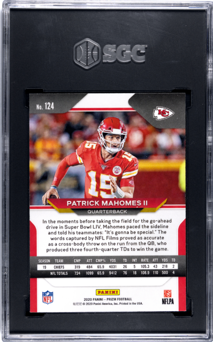 2020 Panini Prizm #124 Patrick Mahomes II SGC 8.5