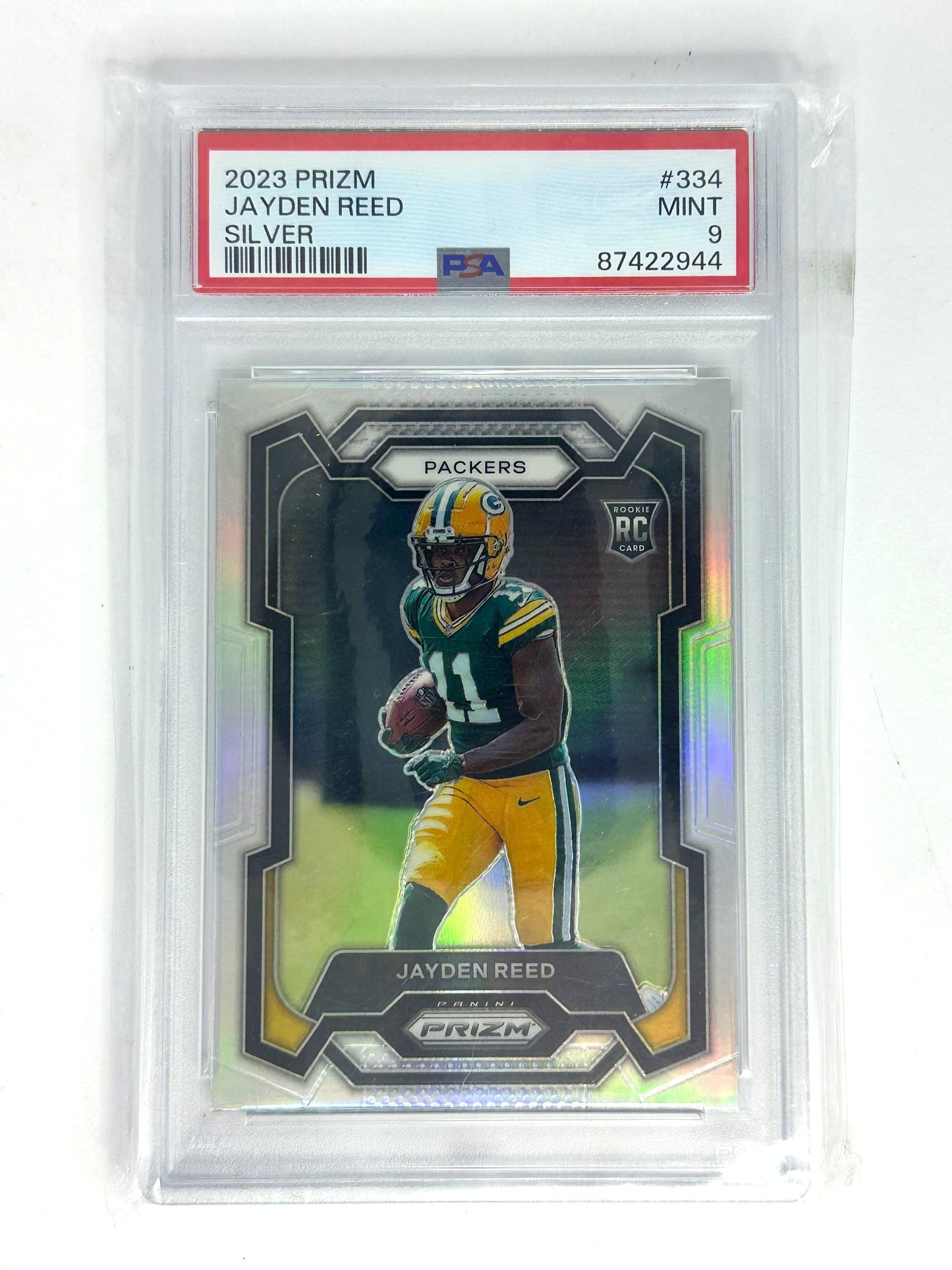 2023 Panini Prizm #334 Jayden Reed Silver RC PSA 9