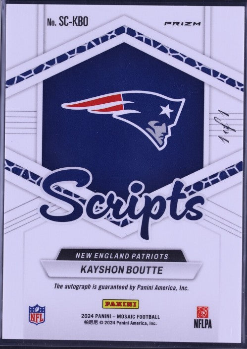 2024 Panini Mosaic #SC-KBO Kayshon Boutte Scripts Black #/1
