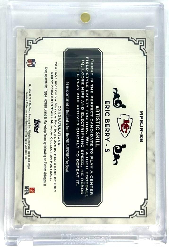 2013 Topps Museum #MPBQR-EB Eric Berry Pro Bowl WORN Quad Relics Emerald 1/1