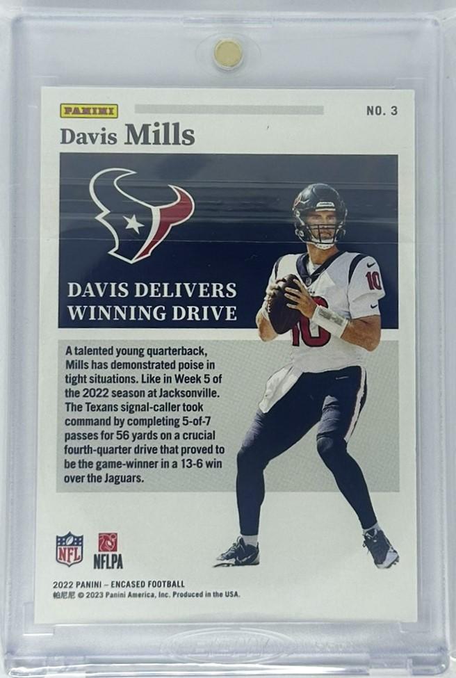 2022 Panini Encased #3 Davis Mills Sapphire 25/25