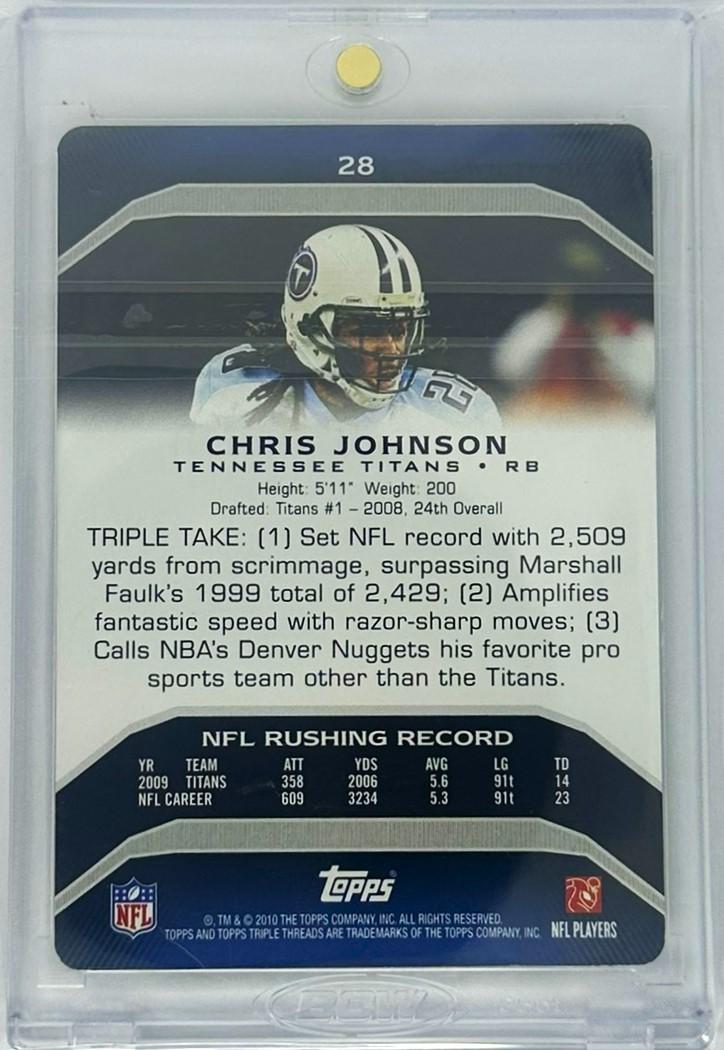2010 Topps Triple Threads #28 Chris Johnson Printing Plates Magenta 1/1