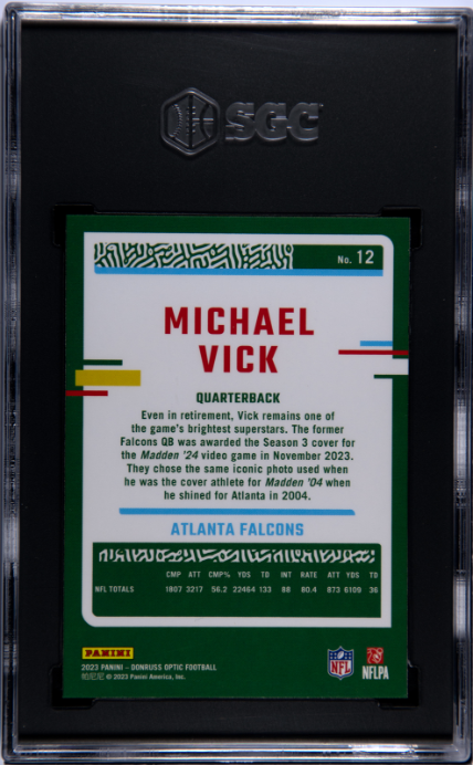 2023 Donruss Optic #12 Michael Vick SGC 9 Atlanta Falcons