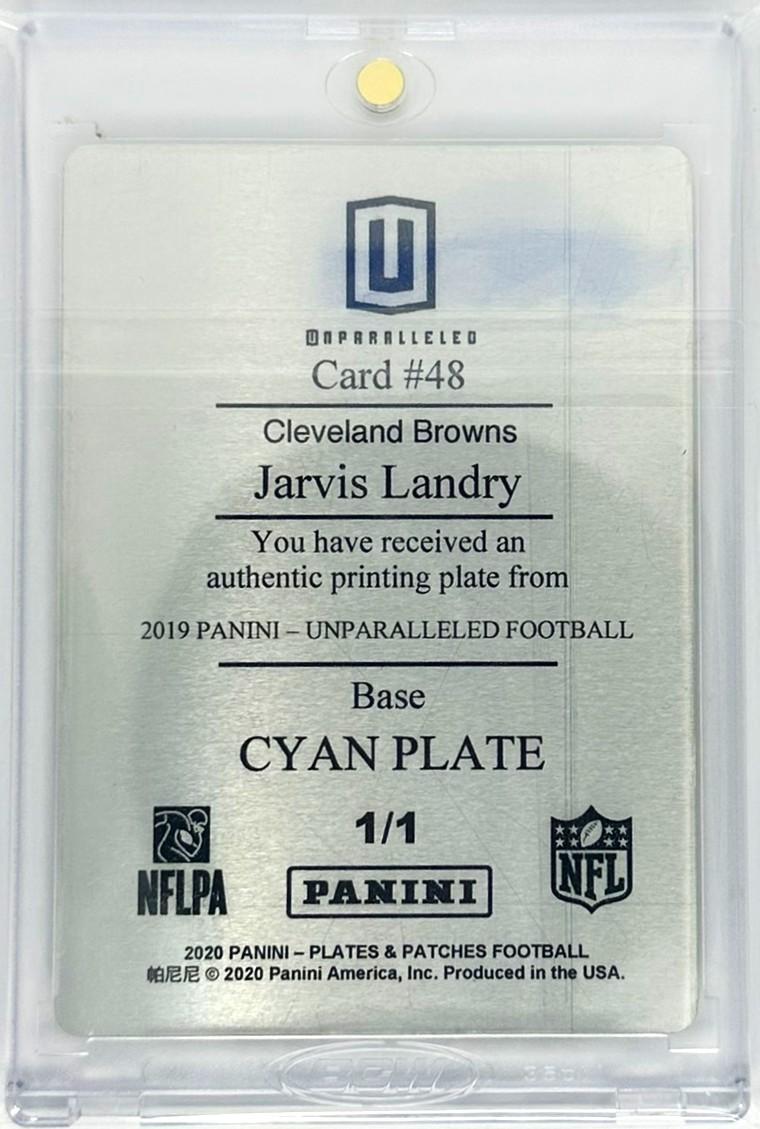 2020 Plates & Patches #48 Jarvis Landry Unparalleled Printing Plate Cyan 1/1