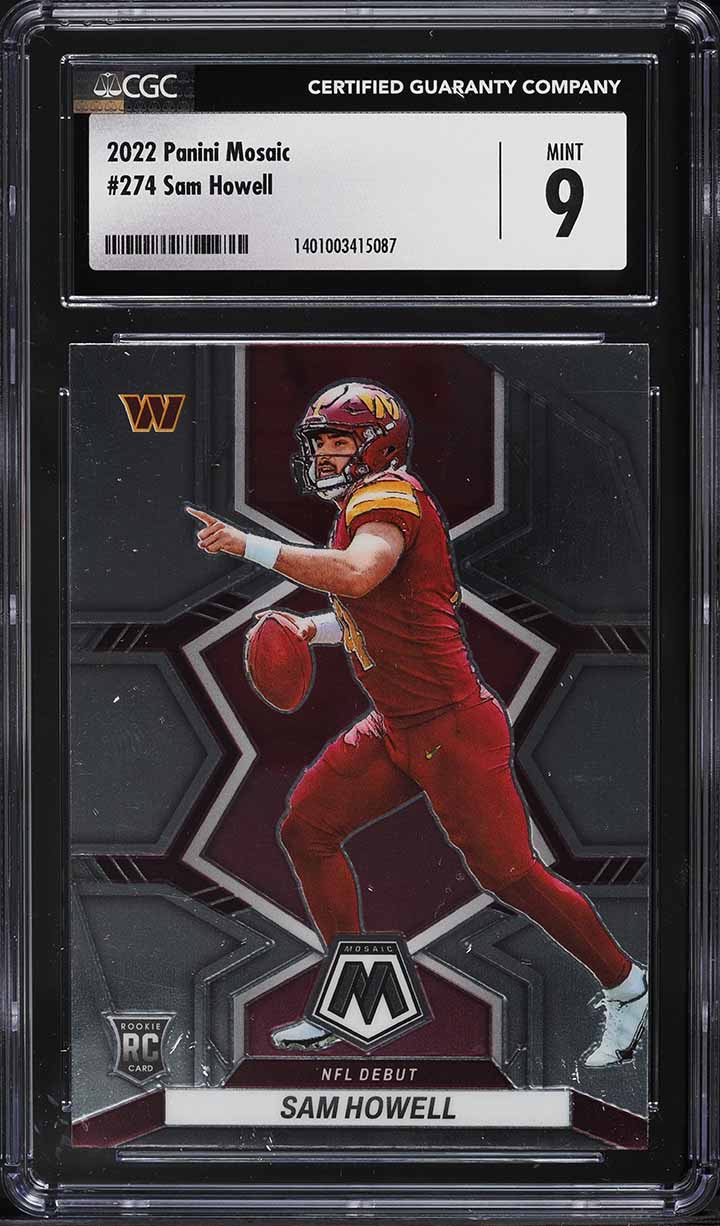 2022 Panini Mosaic Sam Howell RC #274 WASHINGTON COMMANDERS ROOKIE RC CGC 9