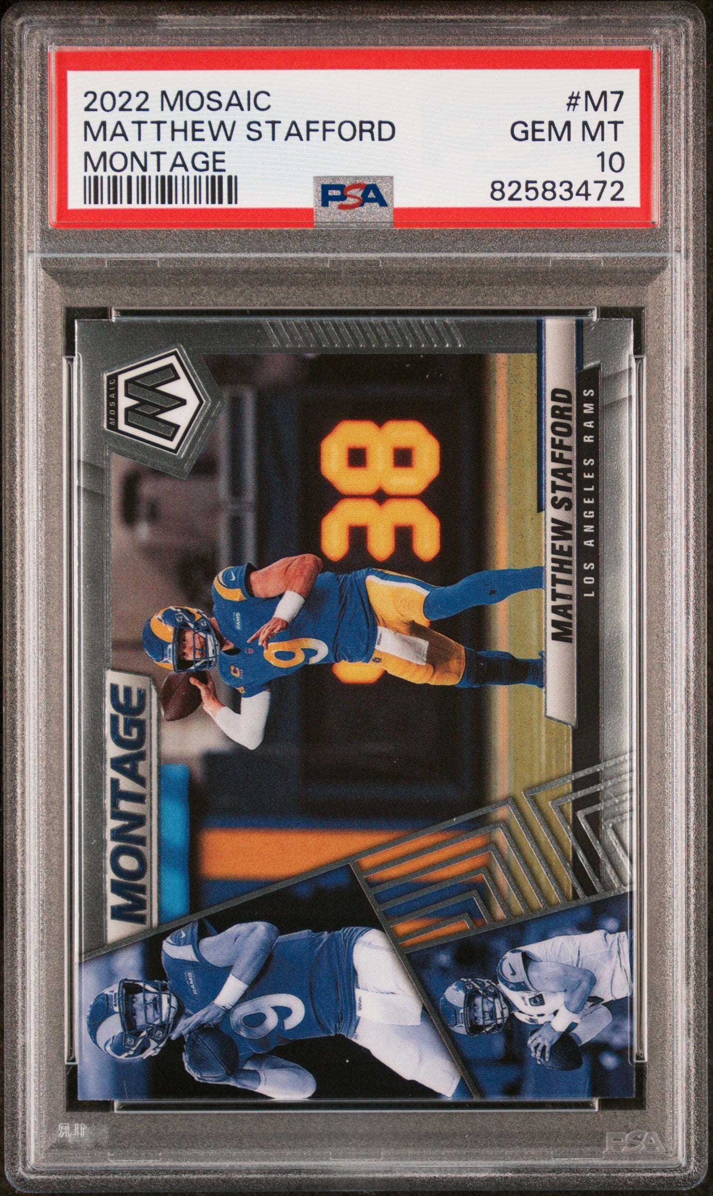 2022 Panini Mosaic Montage #M7 Matthew Stafford Montage PSA 10