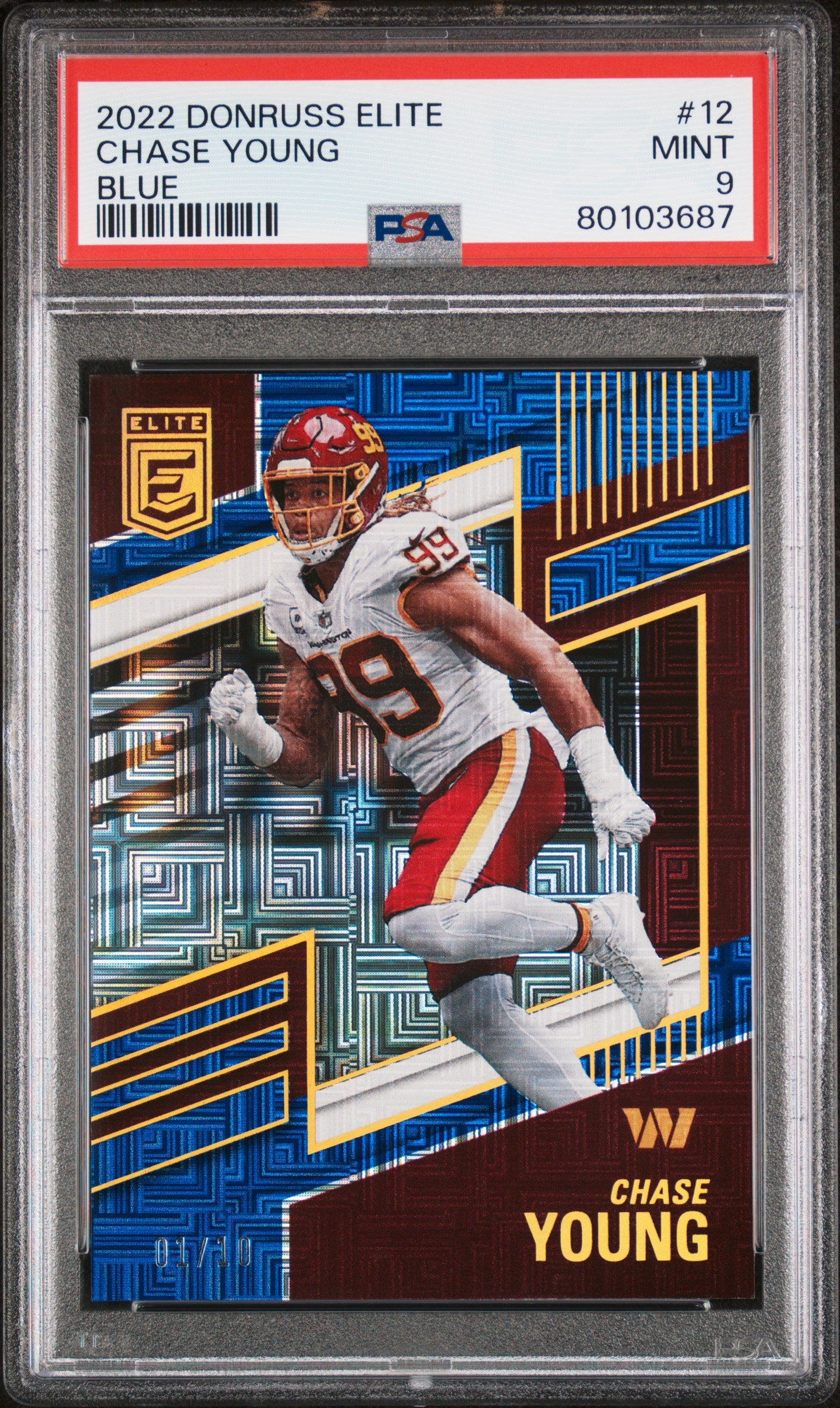 2022 Panini Donruss Elite #12 Chase Young /10 Blue PSA 9