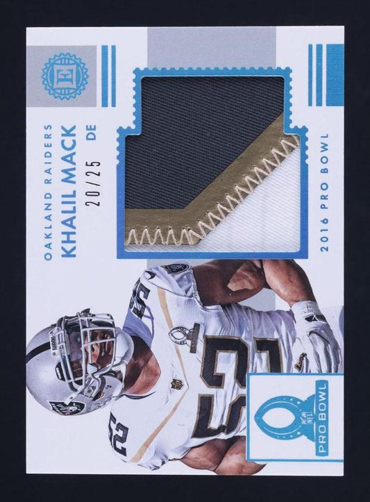 2016 Panini Encased #11 Khalil Mack Pro Bowl Jumbo Materials Sapphire /25