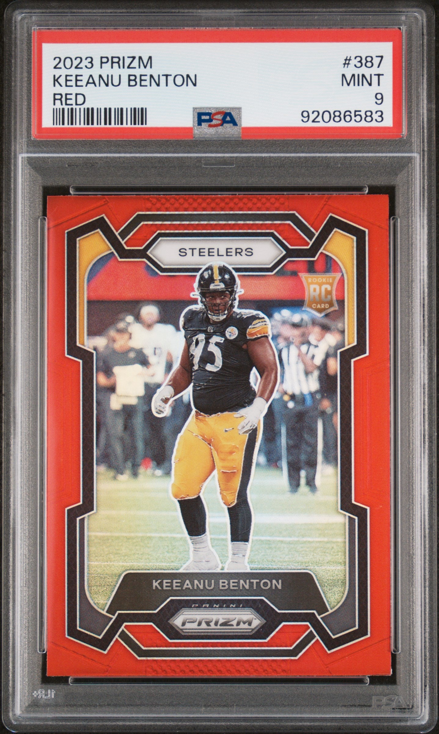 2023 Panini Prizm #387 Keeanu Benton Red PSA 9 Steelers RC