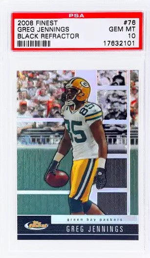 2008 Finest #76 Greg Jennings Black Refractors/Xfractors PSA 10