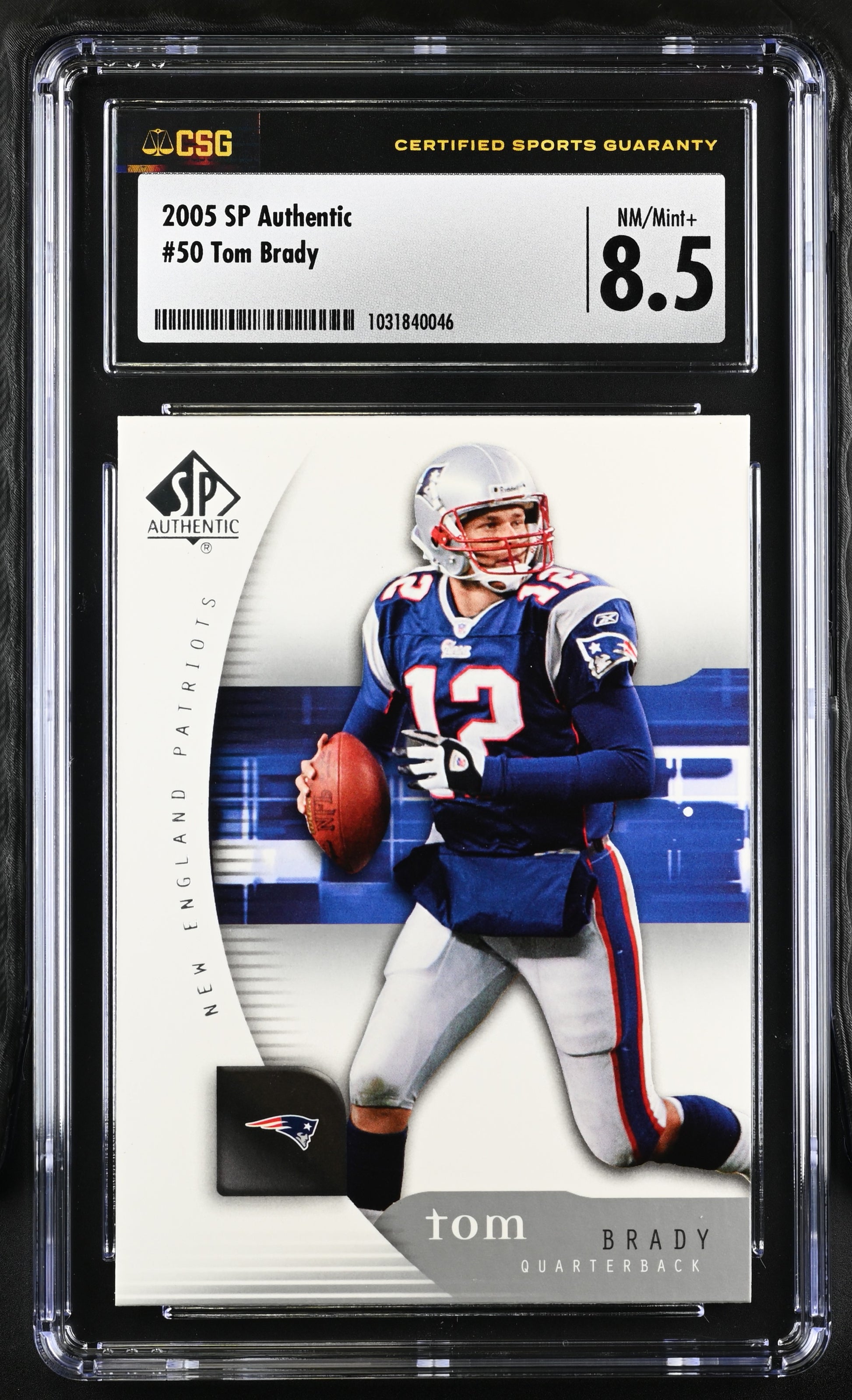 2005 SP Authentic #50 Tom Brady CGC 8.5 Patriots
