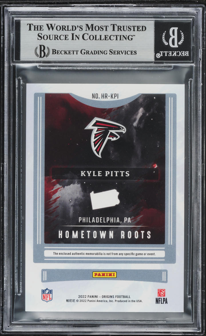 2022 Panini Origins #HR-KPI Kyle Pitts Hometown Roots Gold BGS 8.5 #/25