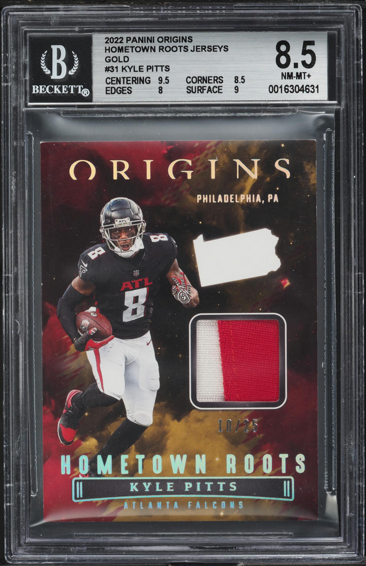 2022 Panini Origins #HR-KPI Kyle Pitts Hometown Roots Gold BGS 8.5 #/25