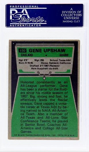 1975 Topps #190 Eugene Upshaw PSA 4 Raiders