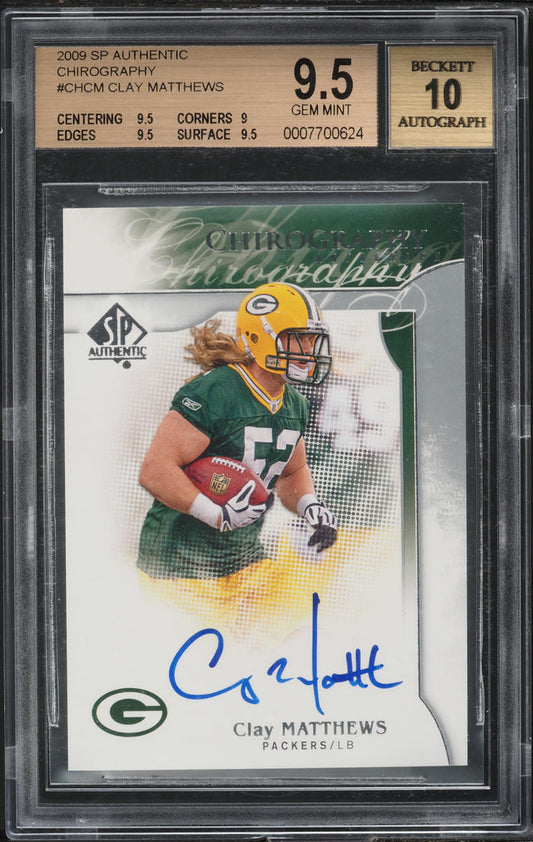 2009 SP Authentic #CH-CM Clay Matthews Chirography RC Auto BGS 9.5