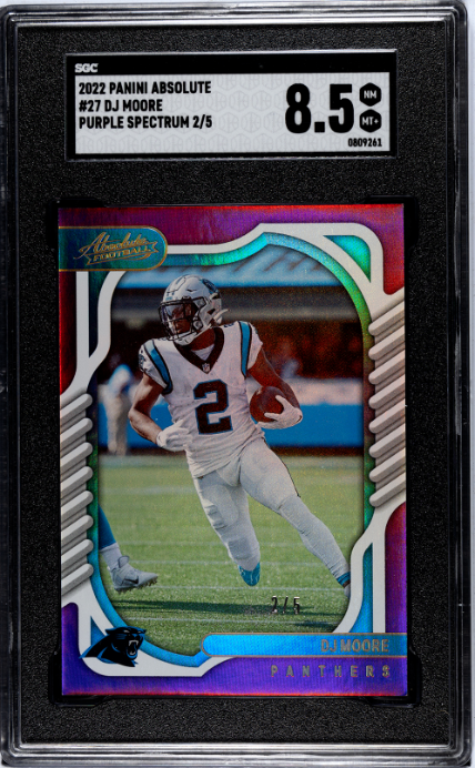 2022 Panini Absolute #27 DJ Moore 2/5 Spectrum Purple SGC 8.5 Panthers