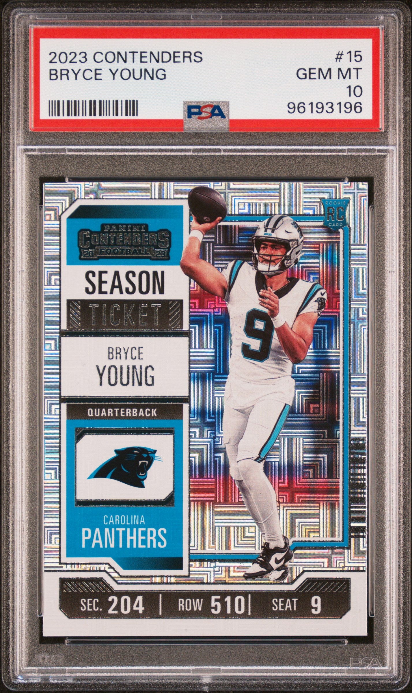 2023 Panini Contenders #15 Bryce Young PSA 10 RC Rookie