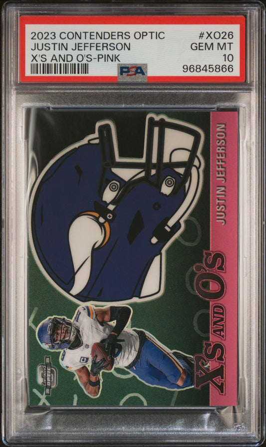 2023 Contenders Optic X's and O's Pink #XO-26 Justin Jefferson /75 PSA 10