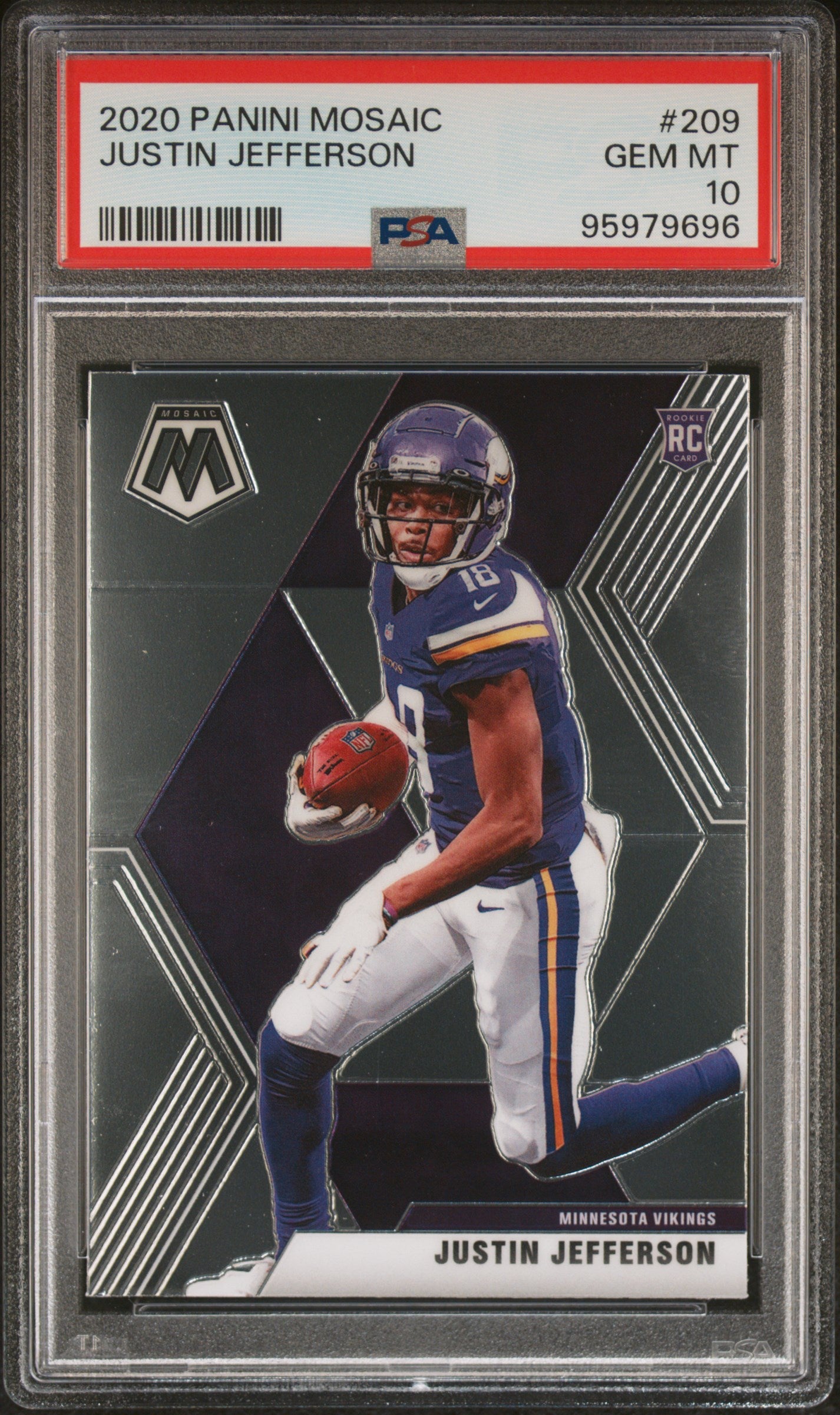 2020 Panini Mosaic #209 Justin Jefferson PSA 10 RC Rookie