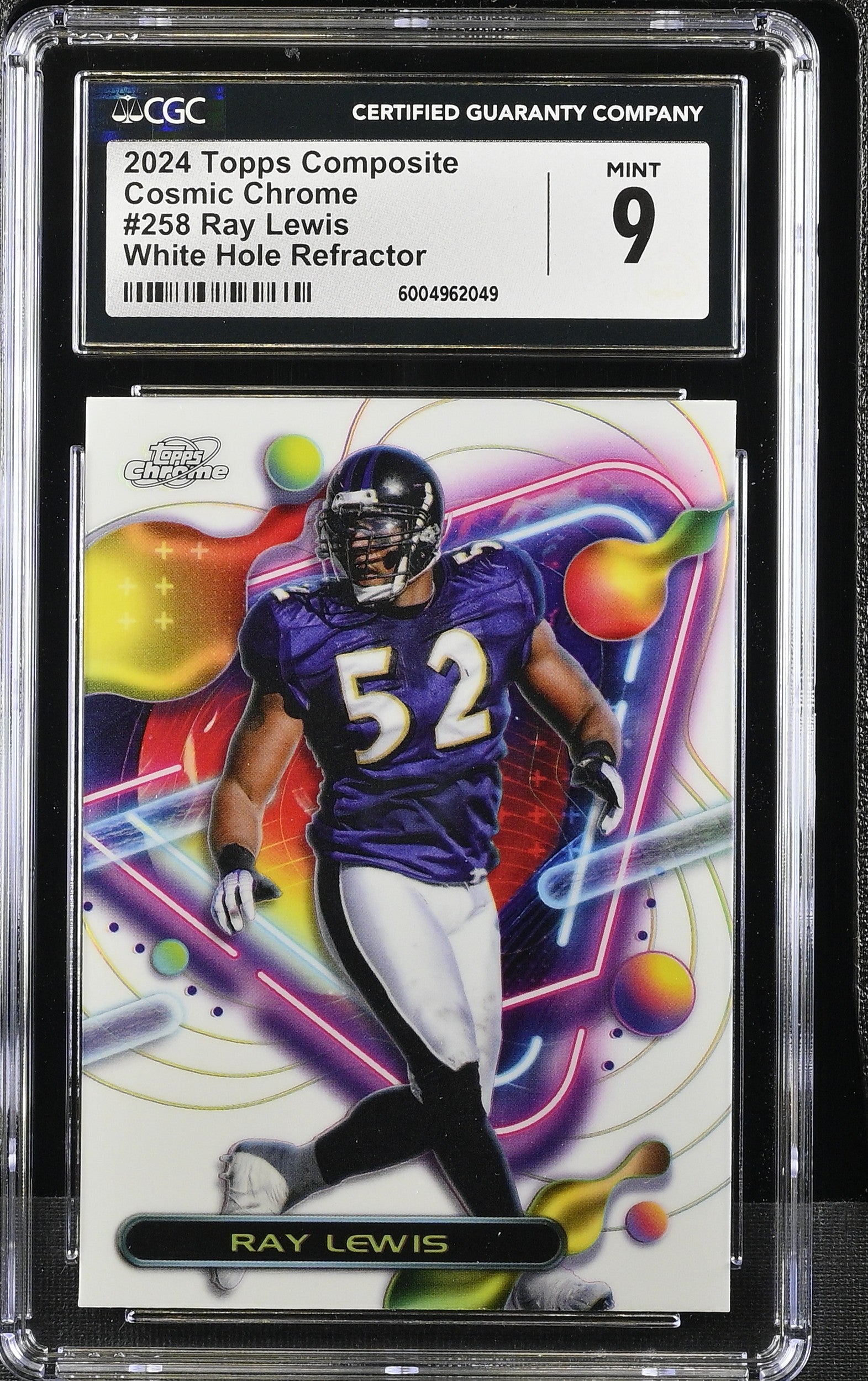 2023 Topps Composite #258 Ray Lewis Cosmic Chrome White Hole Refractor CGC 9