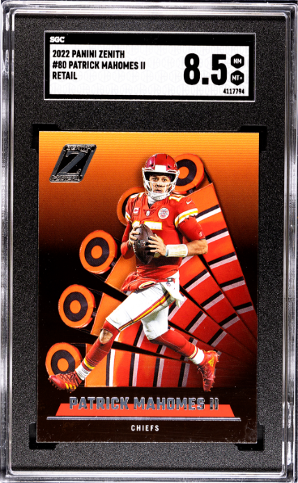 2022 Zenith #80 Patrick Mahomes II Retail SGC 8.5 Chiefs