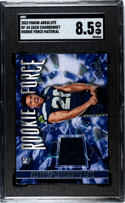 2023 Panini Absolute #RF-24 Zach Charbonnet Rookie Force SGC 8.5 RC Rookie