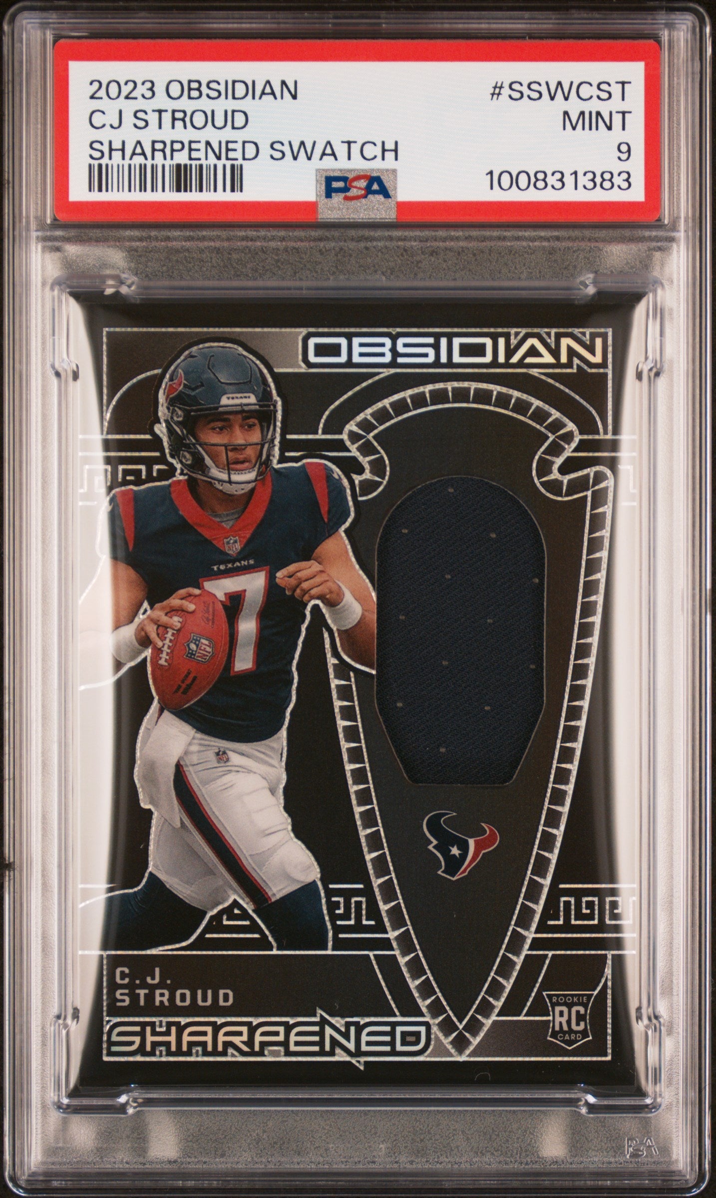 2023 Panini Obsidian #SSW-CST C.J. Stroud 42/199 Sharpened Swatches PSA 9