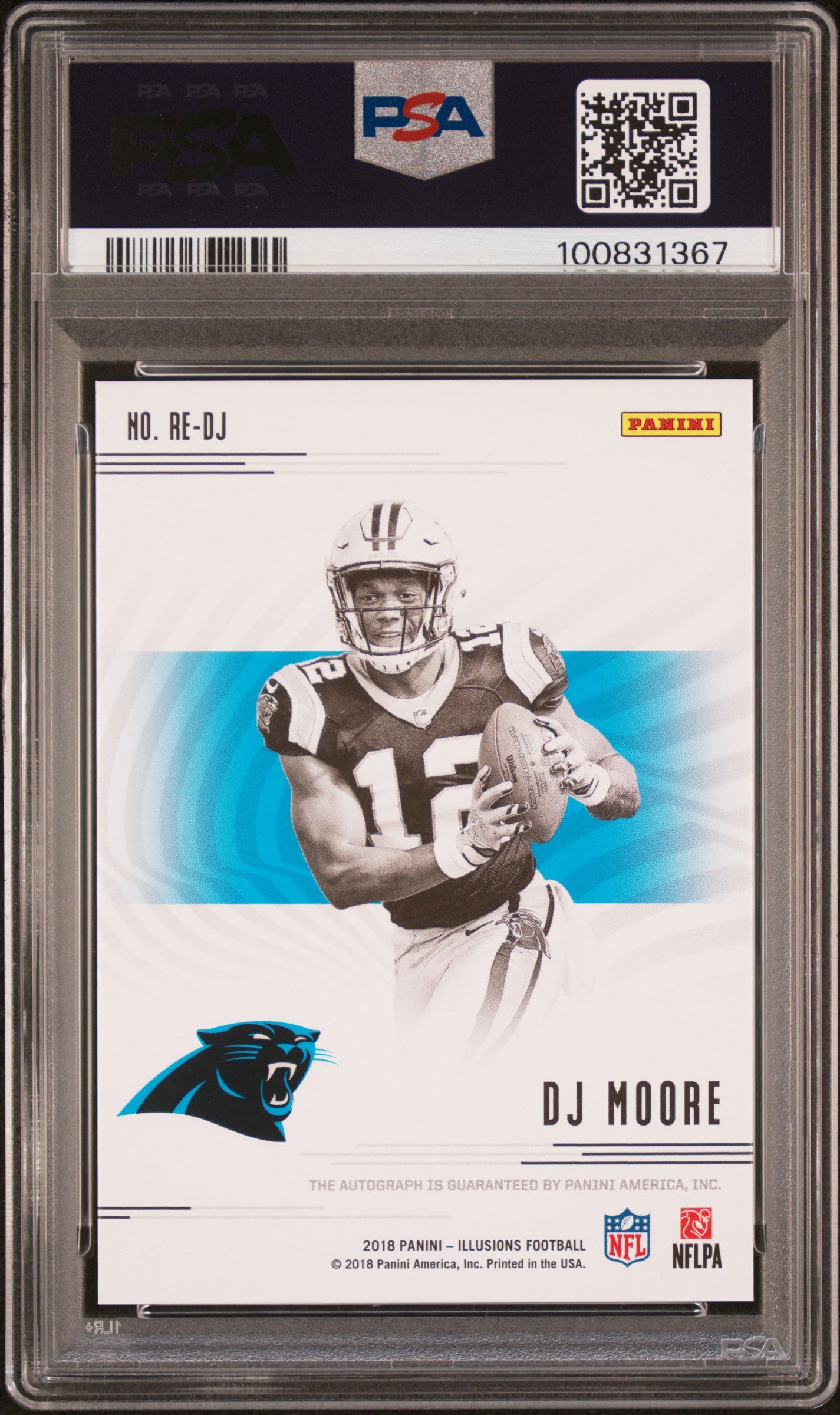 2018 Panini Illusions #RE-DJ DJ Moore 5/49 RC Endorsements Red Auto PSA 10