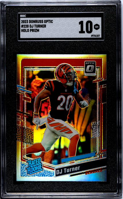 2023 Donruss Optic #220 DJ Turner Holo SGC 10 RC Rookie Bengals